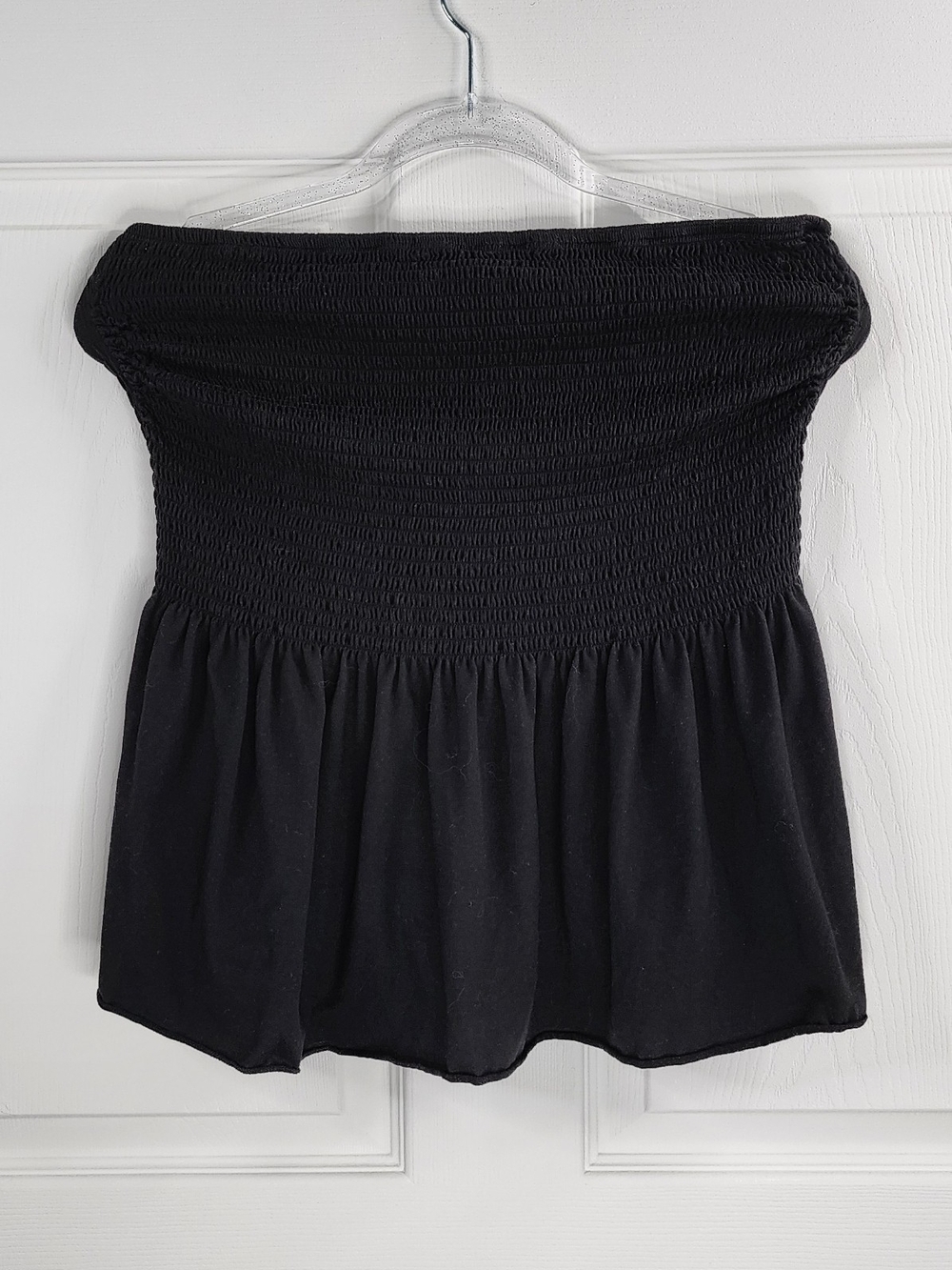 Rue21 Rue+ Black Smocked Strapless Bandeau Peplum Top - 3X